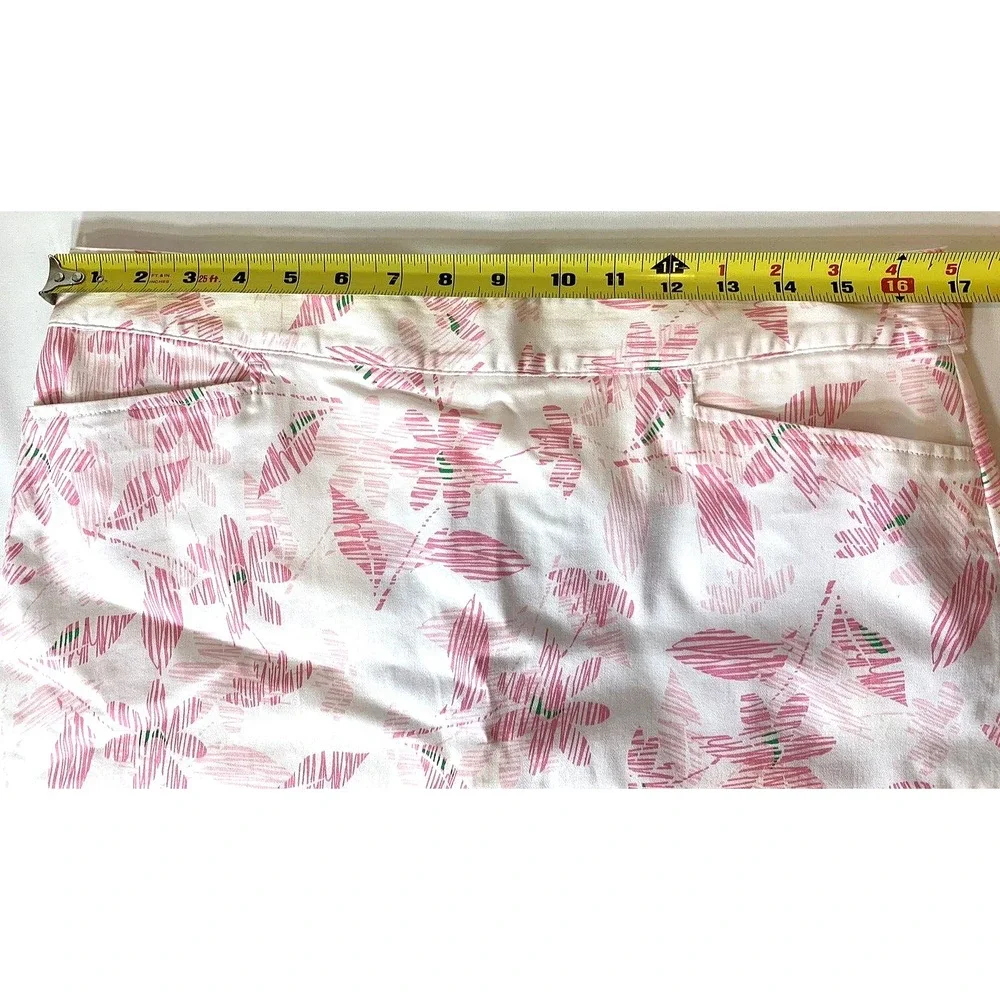 Lady Hagen Golf Skort Womens 10 Cotton Floral Pink Ribbon Breast Cancer Stretch - Picture 5 of 10